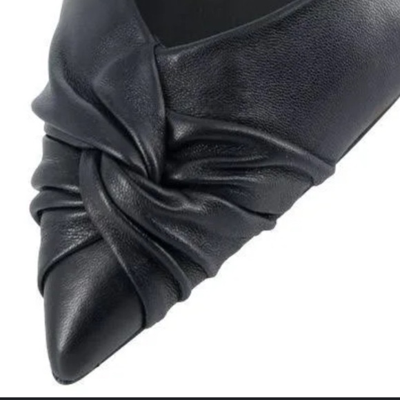 Maje Ballerina Black Leather Pointy Toe Flats Size 40 US 9.5 - Picture 9 of 9